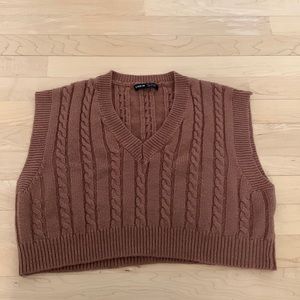 Brown crop sweater top - size small